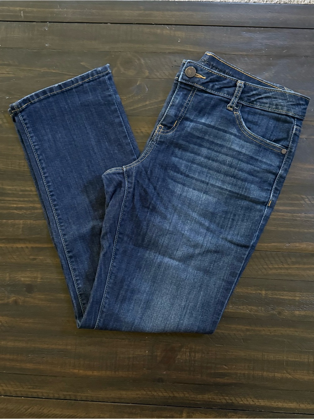 Simply Vera Vera Wang Denim Jeans Women’s Blue Solid 5-Pocket Straight Leg Sz 8